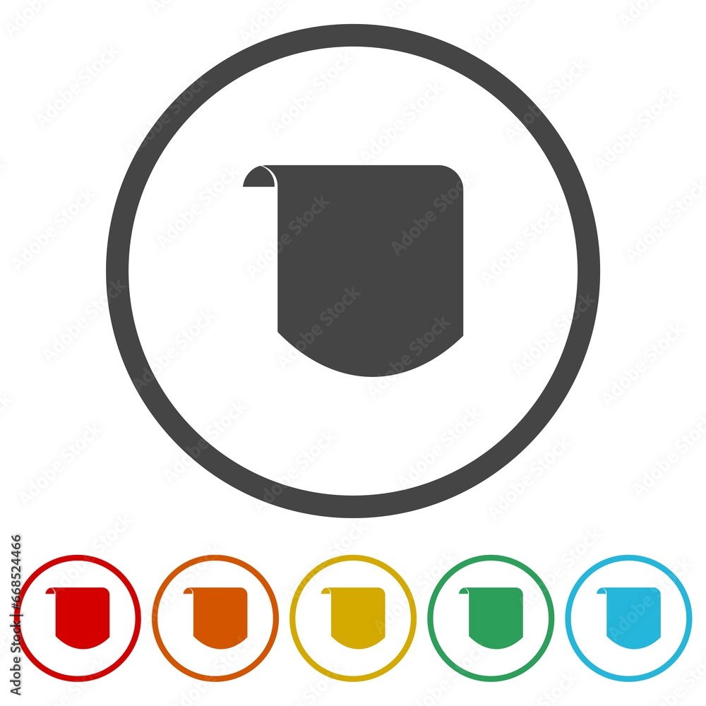 Poster Price tag Labels Tag icon. Set icons in color circle buttons