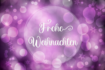 Words Frohe Weihnachten, Means Merry Christmas, Purple Christmas Background