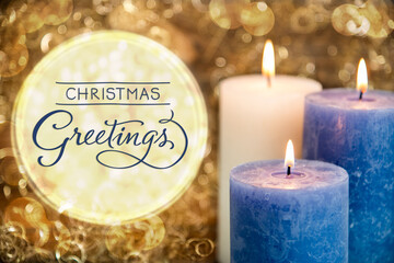 Text Christmas Greetings, With Candles, Christmas Background