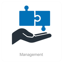 Management and collaboration icon concept