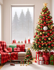 christmas tree and gifts