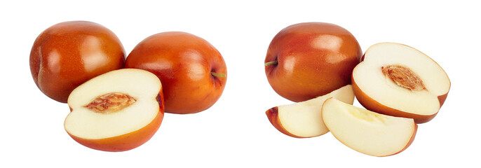 jujube or chinese date isolated on white background with full depth of field
