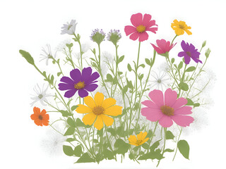 spring flowers background,ai generative 