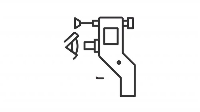 Pack of black icon creative animations representing medical diagnostic equipment, HD video with transparent background, seamless loop 4K video.