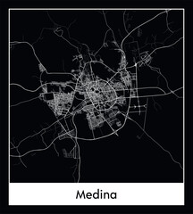 Minimal city map of Medina (Saudi Arabia Asia)