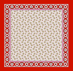 Obraz premium Silk scarf design.Colorful abstract pattern on watercolor flower pattern 