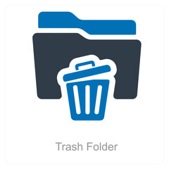 Trash Folder and Folder icon concept
