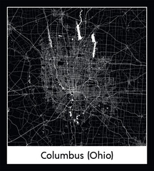 Minimal city map of Columbus (Ohio) (United States North America)