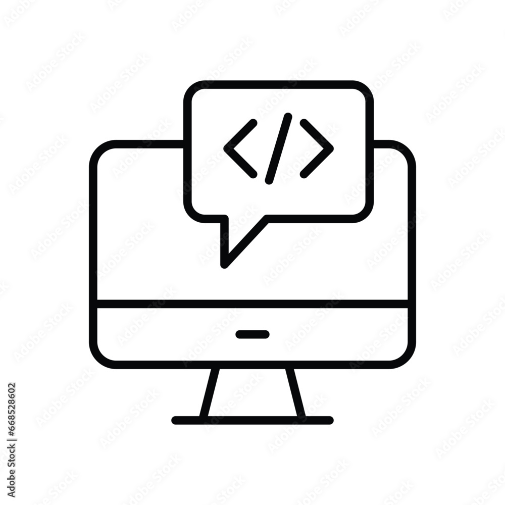 Wall mural coding icon isolate white background vector stock illustration