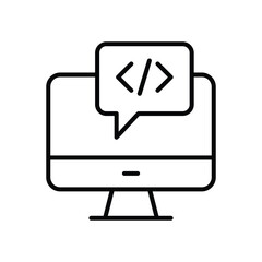 Coding icon isolate white background vector stock illustration