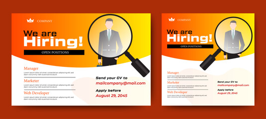 Creative social media post feed design. We are hiring banner, poster, announcement job for company	