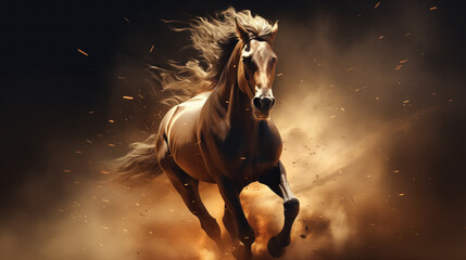 Obraz na płótnie Canvas Majestic horse amid fiery sparks.