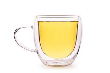 Glass cup hot tea isolated - 668529270
