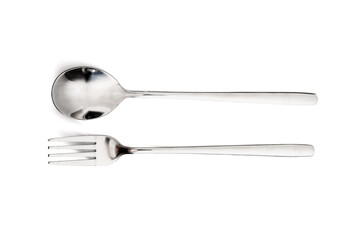 spoon fork isolated on white - 668529274