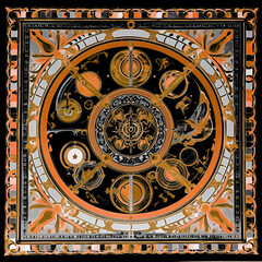 Silk scarf design.Colorful abstract pattern on 