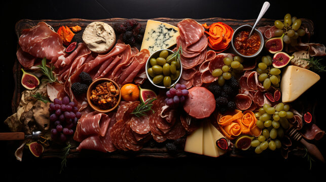 Halloween Theme Charcuterie Board. Above View