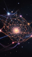 Abstract space background with stars and nebula. 3D illustration.