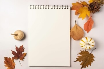 blank diary autumn Thank giving falling decoration