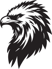 Naklejka premium Eagle Heads Vector Silhouette Illustration SVG