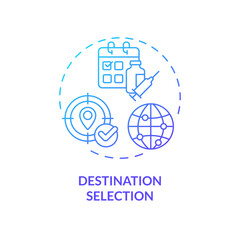 2D gradient destination selection icon, simple isolated vector, medical tourism thin line illustration.