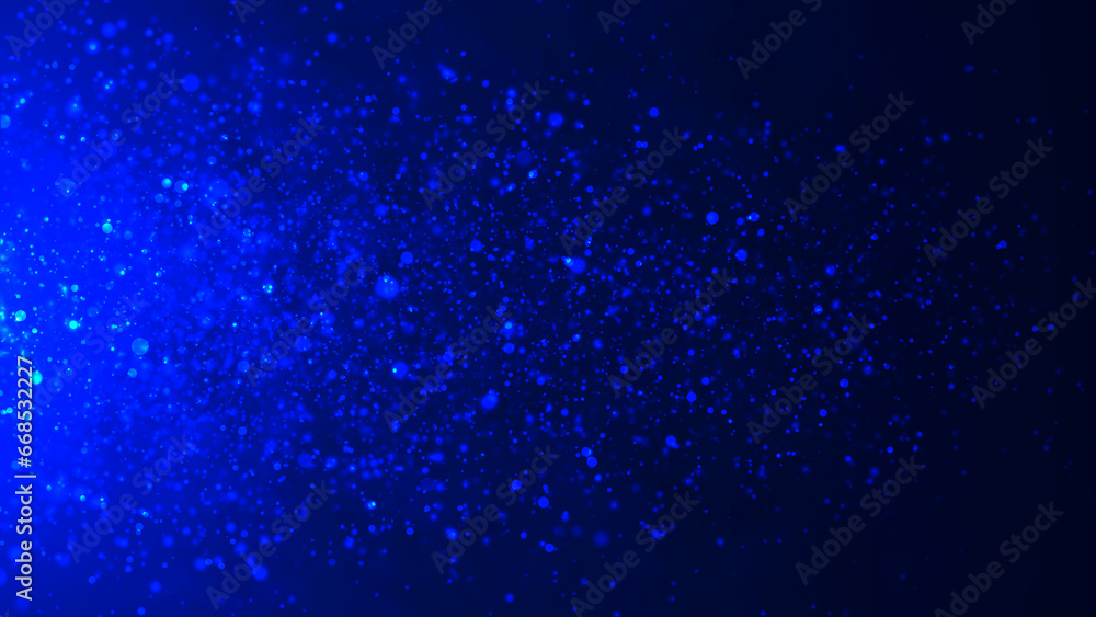 Poster dynamic wave of glowing particles. digital technology background. sparkling bright particles fly in 