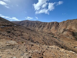An expedition through the desert mountains of one of the Canary Islands, Fuerteventura