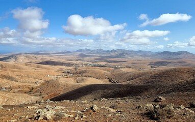 Desert landscape on the Spanish island of Fuerteventura