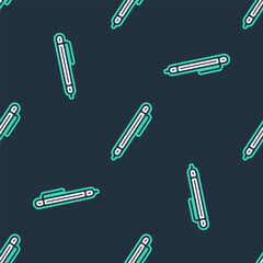 Line Pen line icon isolated seamless pattern on black background. Vector