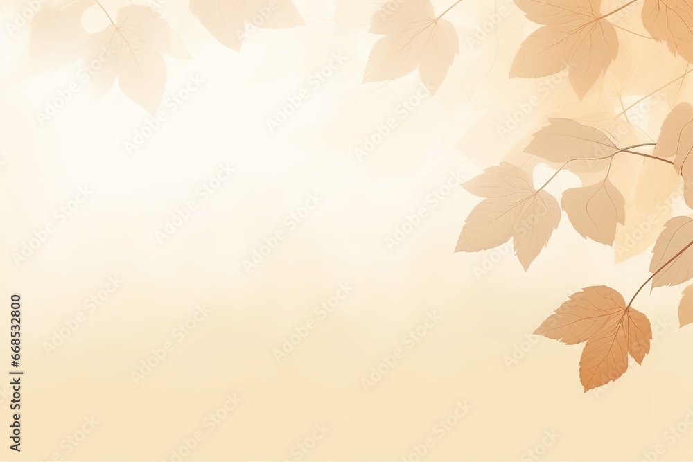 Poster beautiful autumn background with group of floating maple leaves in orange and yellow on blurred back