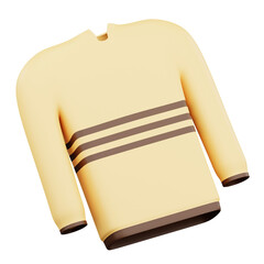 Sweater 3d icon illustration with transparent background