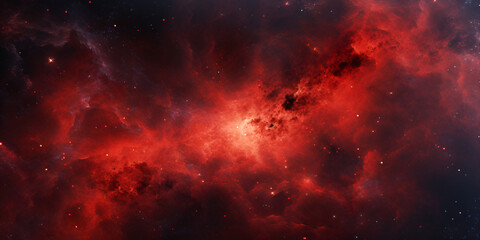 Fototapeta na wymiar A red and black galaxy with dark background 