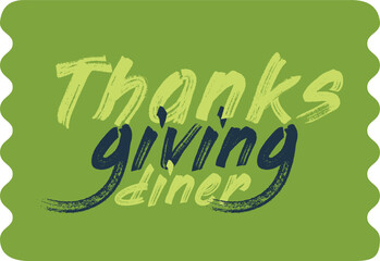 Naklejka premium Thanksgiving label with lettering in retro style, vector