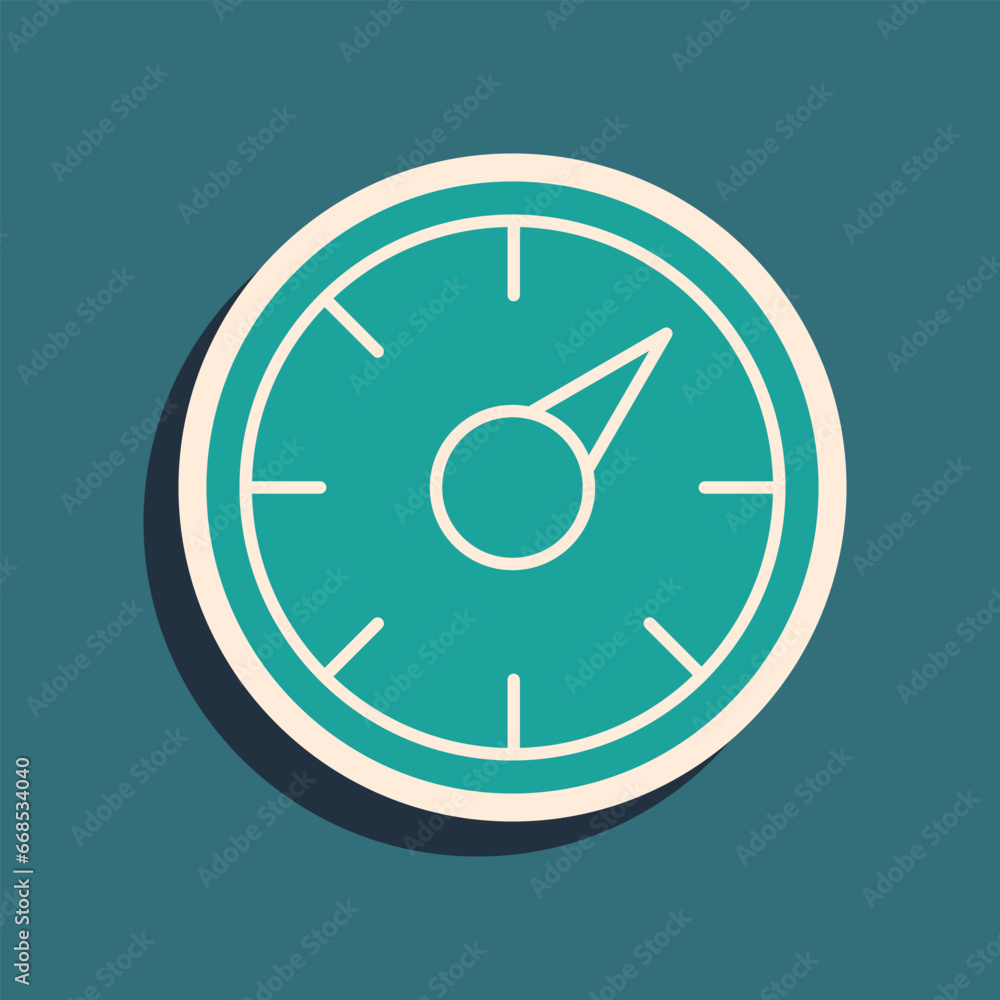 Poster green digital speed meter concept with 5g icon isolated on green background. global network high spe