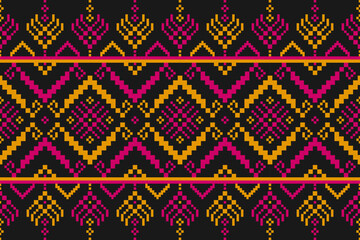 Carpet tribal pattern art. Geometric ethnic seamless pattern traditional. American, Mexican style. Design for background, illustration, fabric, clothing, carpet, rug, textile, batik, embroidery.