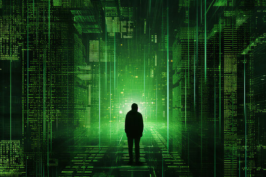 green line style glitch effect