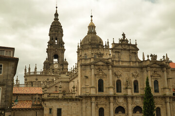 Fototapeta na wymiar Detail of part of the magnificent cathedral of Santiago de Compostela. Concept architecture, pilgrim, journey, road, religion.