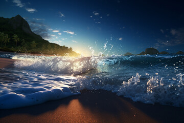 The waves that bathe a beach