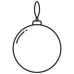 Christmas balls thin line icon. Christmas ball outline decoration.