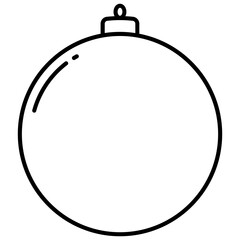 Christmas balls thin line icon. Christmas ball outline decoration.
