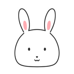 かわいいうさぎの顔のイラスト