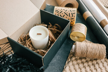 Packaged candle, product for sending online order