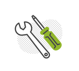 ドライバーとスパナ