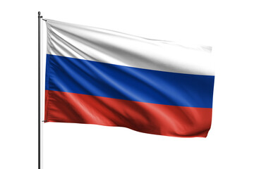 3d illustration flag of Russia. Russia flag waving isolated on white background with clipping path. flag frame with empty space for your text.
