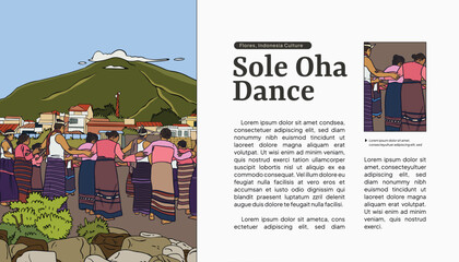 Sole Oha Dance illustration design layout idea template