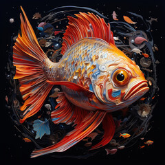 Fototapeta premium fish with a beautiful, elegant pattern.