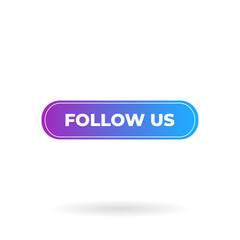 Label follow us, button blue