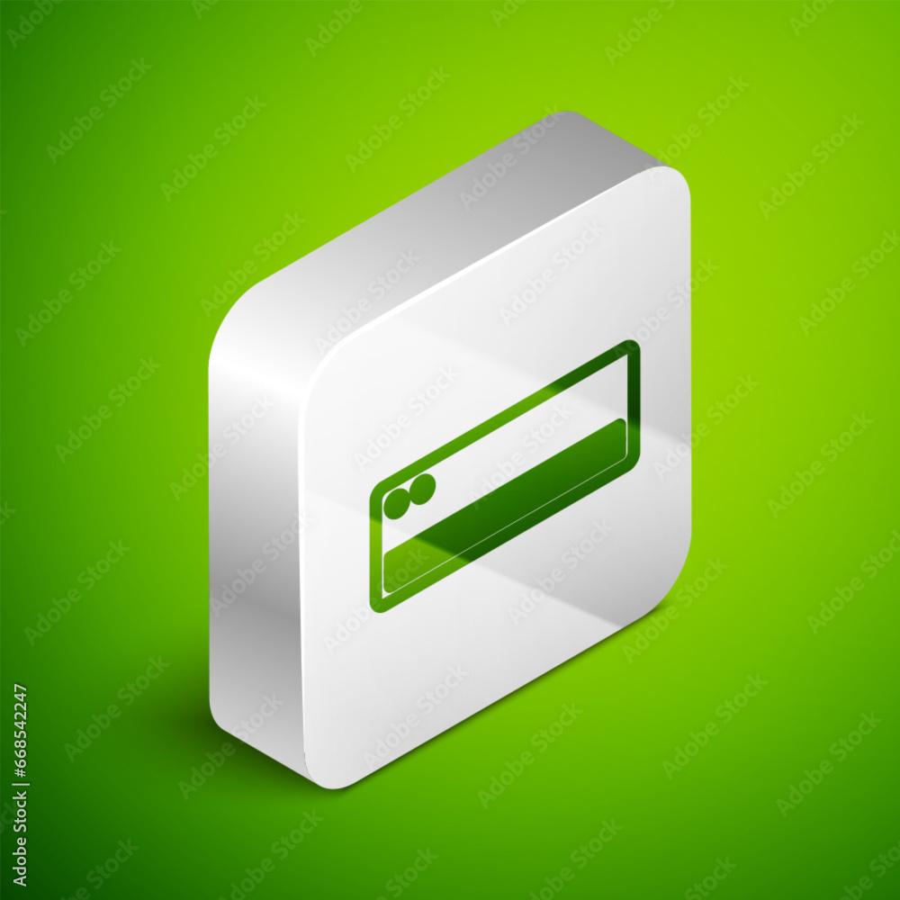 Poster isometric line air conditioner icon isolated on green background. split system air conditioning. coo