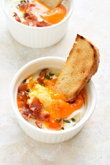 Eggs en cocotte (baked eggs)