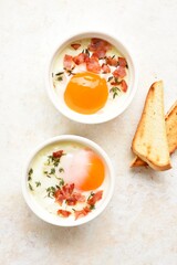 Eggs en cocotte (baked eggs)