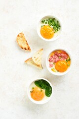 Eggs en cocotte (baked eggs)